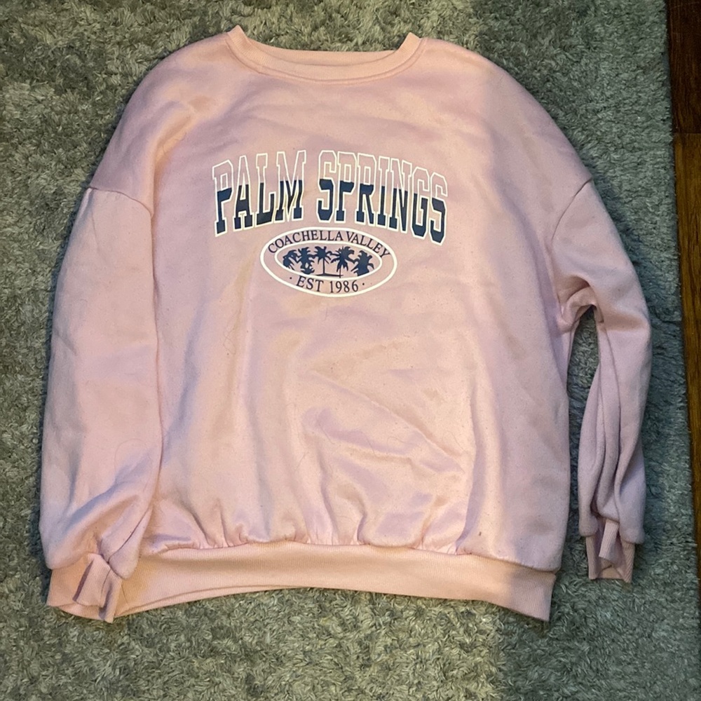 Pink SHEIN graphic crewneck